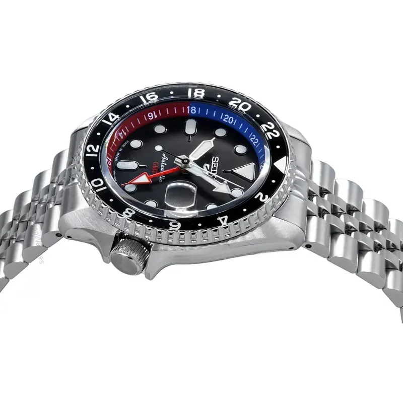 Seiko 5 Sports GMT Pepsi Bezel Charcoal Men’s Watch- SSK019J1